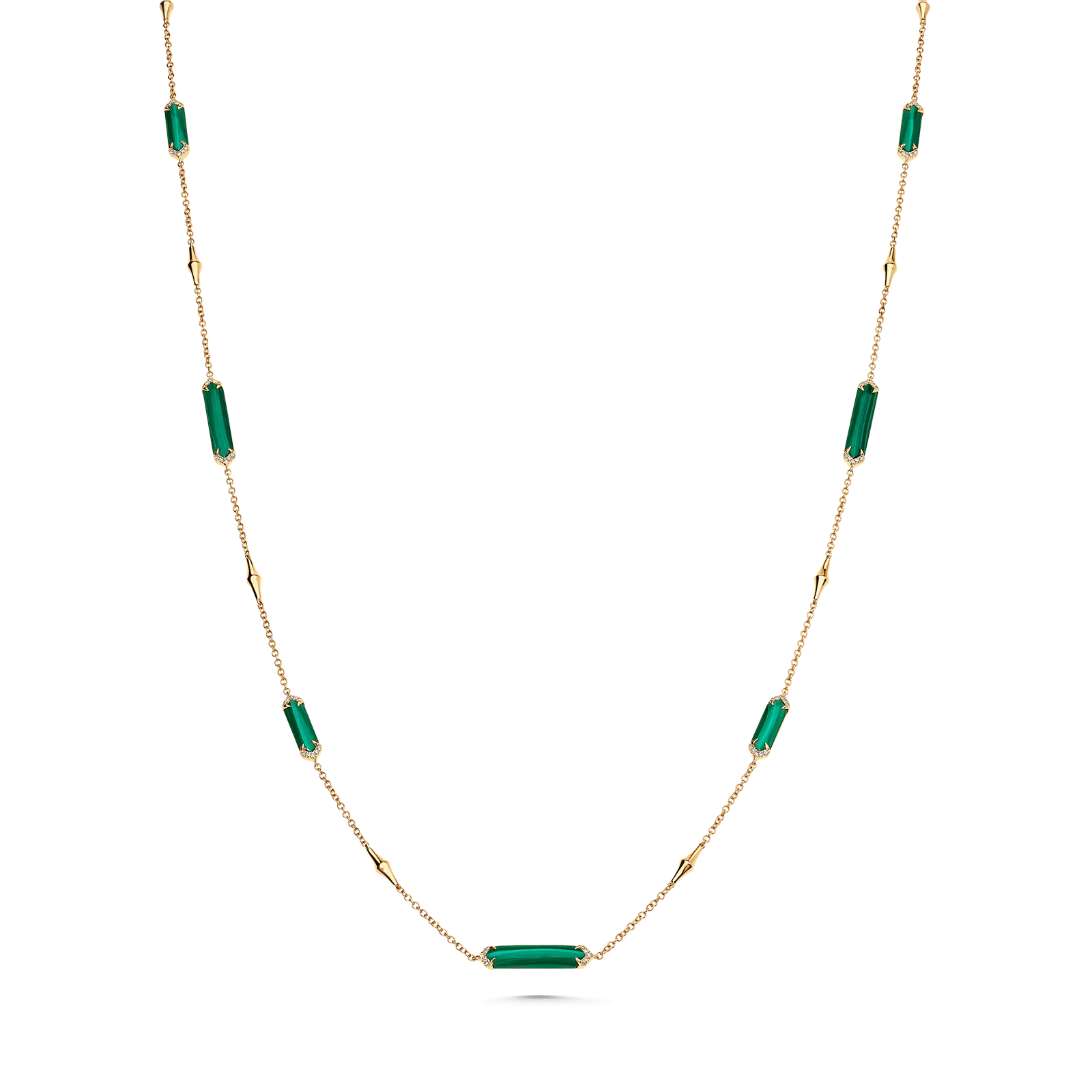 Lucia Malachite and Gold Elongated Hexagon