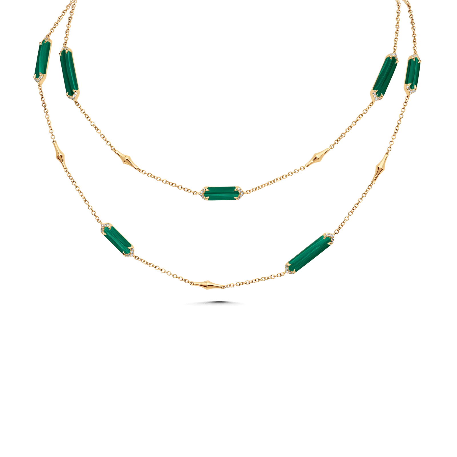 Lucia Malachite and Gold Elongated Hexagon