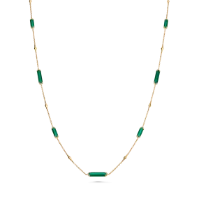 Lucia Malachite and Gold Elongated Hexagon