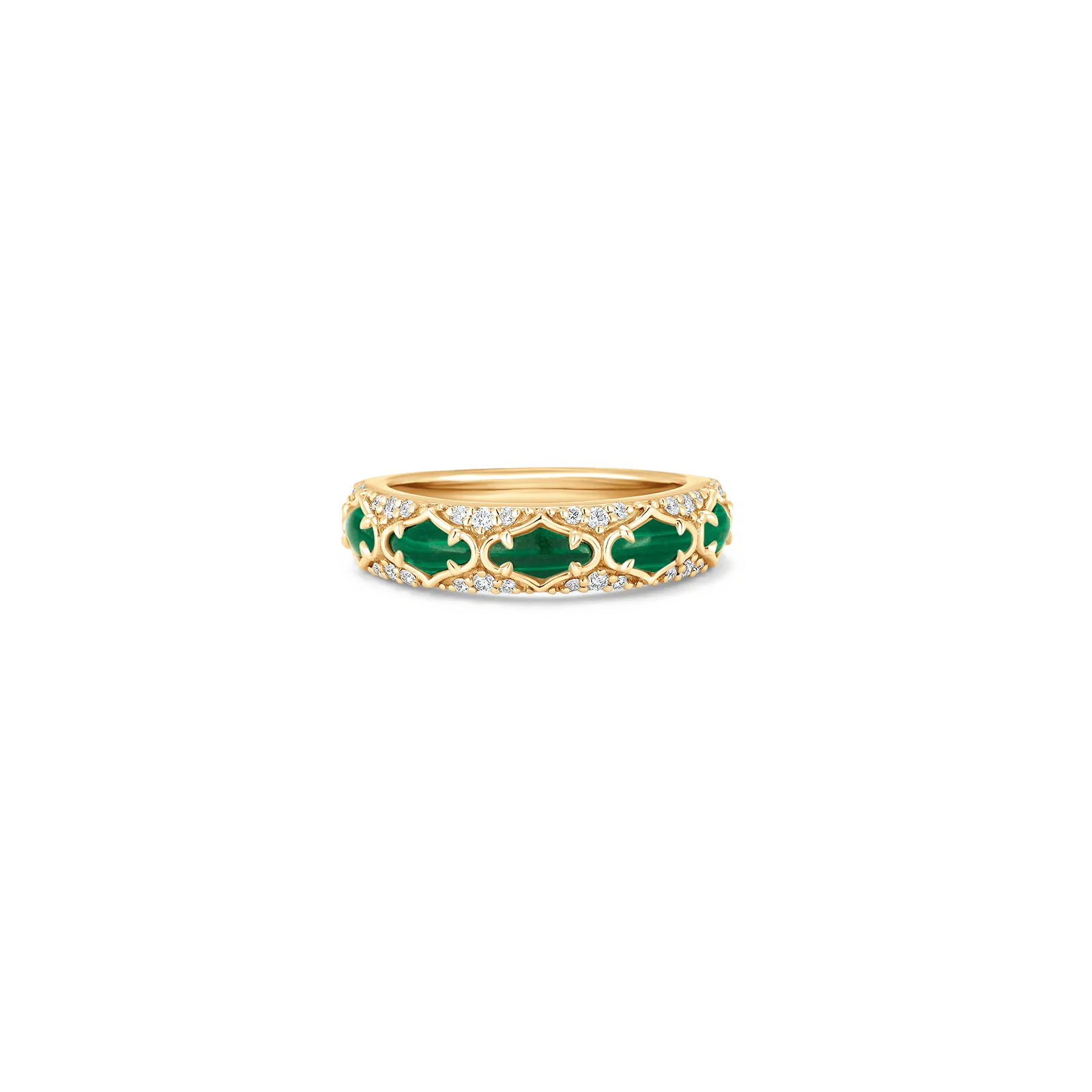 Lucia Malachite and Gold Thin Ring