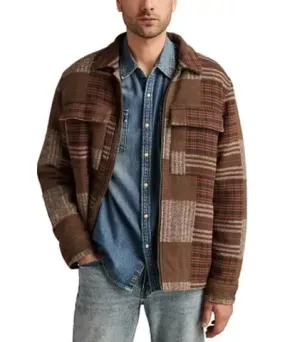 Lucky Brand Men's Patchwork Printed Chore Coat