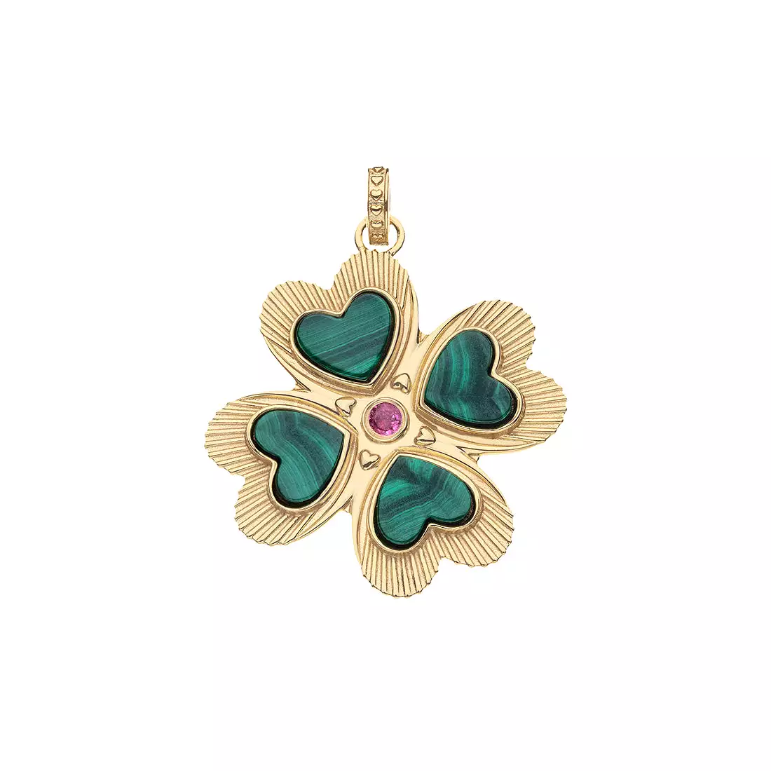 LUCKY in Love Clover Pendant with Malachite