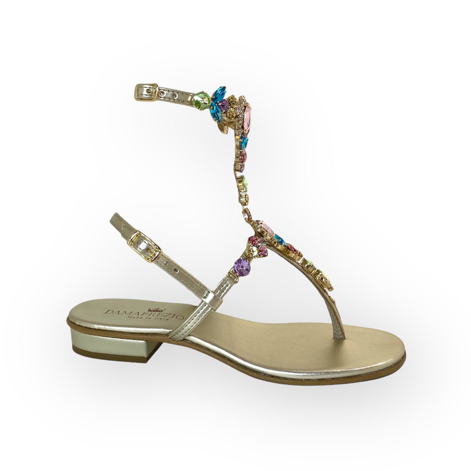 Lucrezia multicolor-crystal flat jewel sandal