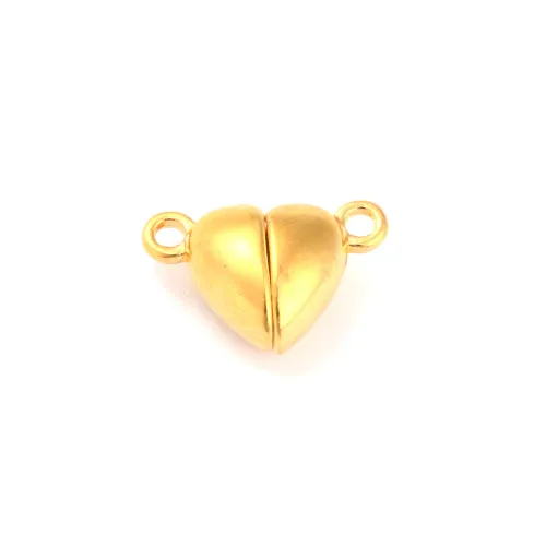 Magnetic Clasps, Heart, Gold Plated, Alloy, 15x9.5x6mm