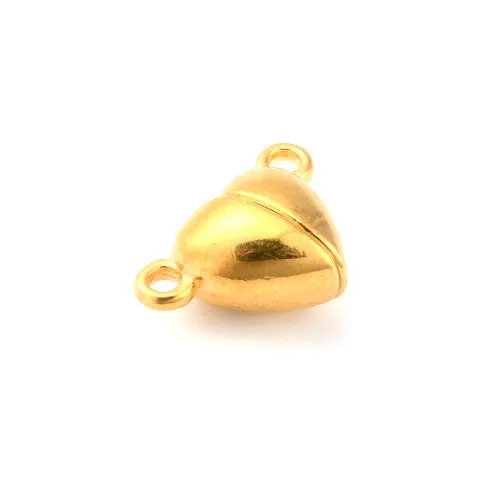 Magnetic Clasps, Heart, Gold Plated, Alloy, 15x9.5x6mm