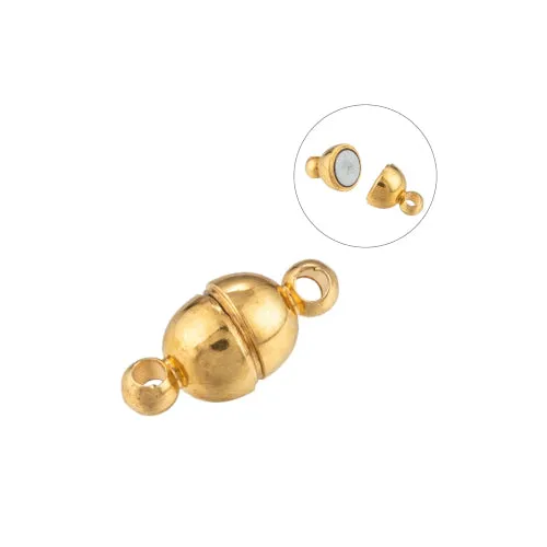 Magnetic Clasps, Oval, Gold Plated, Brass, 11x5mm