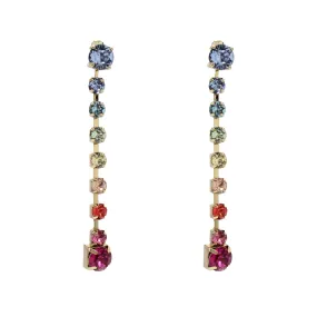 Major Color Cascading Soft Rainbow Crystal Line Earring