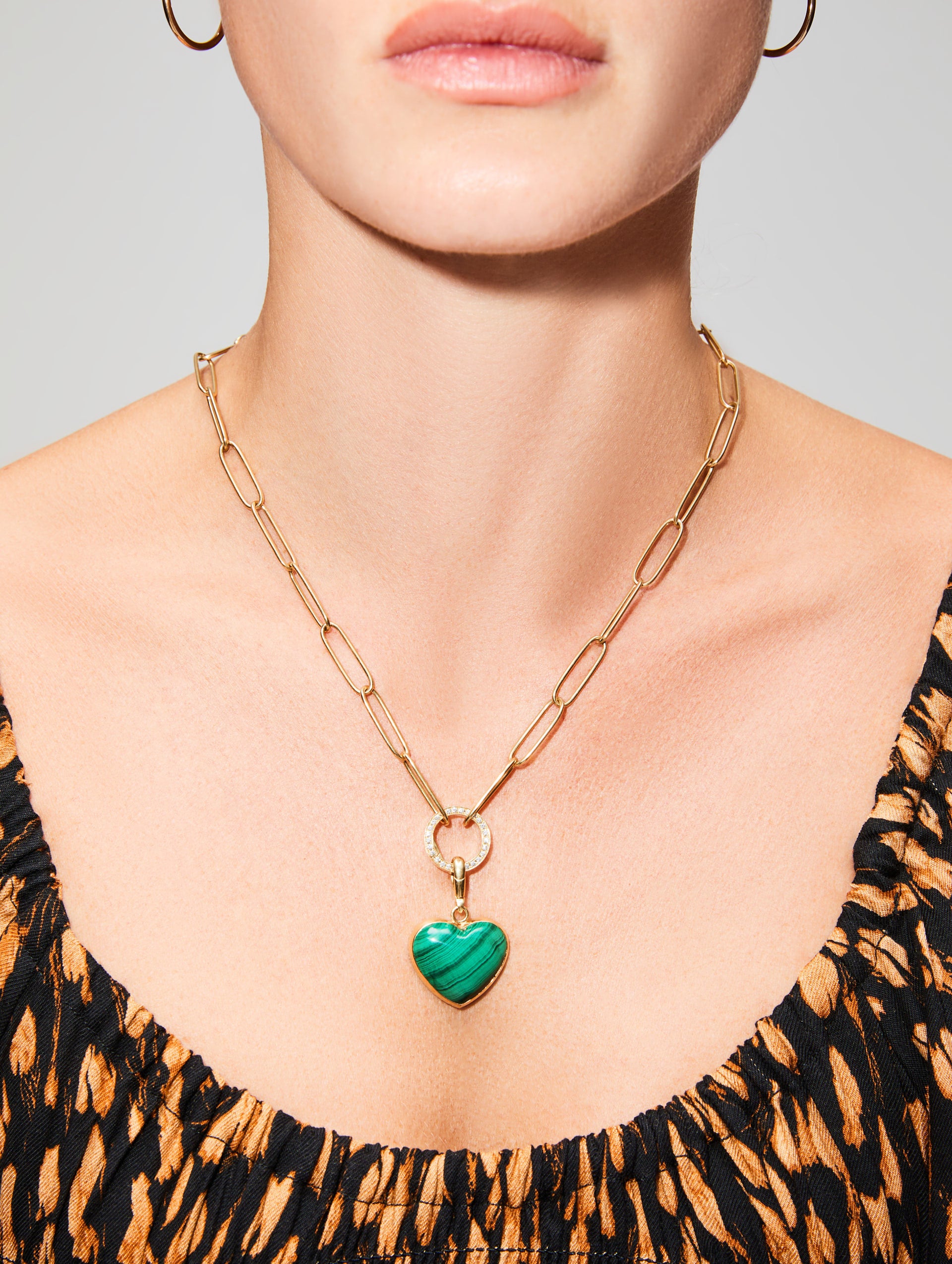 Malachite Heart Charm