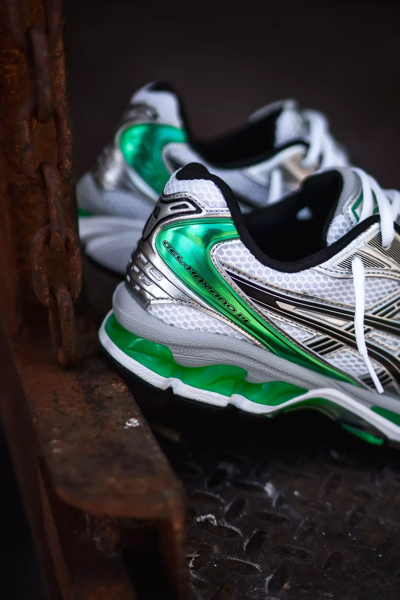 Mens Asics Gel-Kayano 14 (White/Malachite Green)