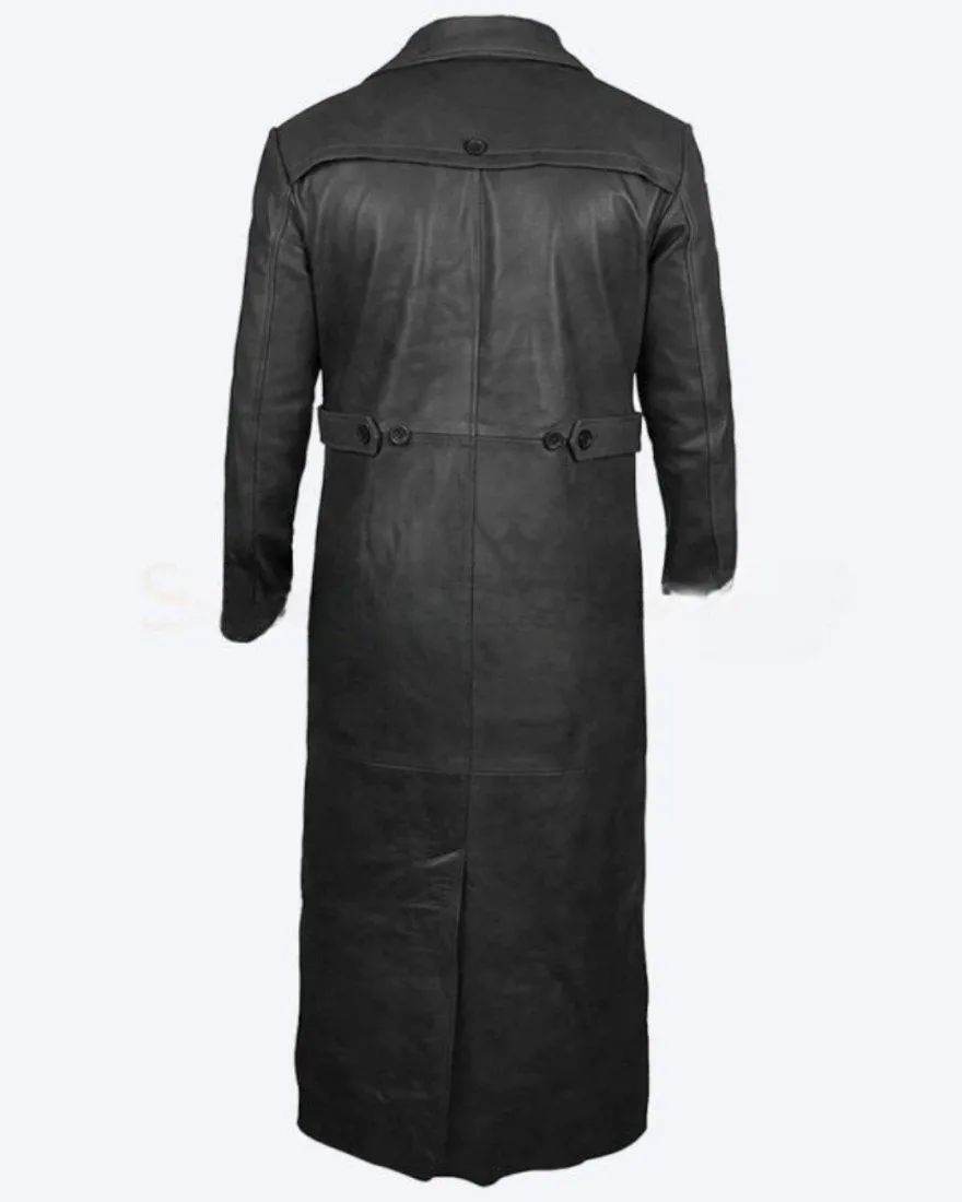 Mens Leather Trench Coat Full Length