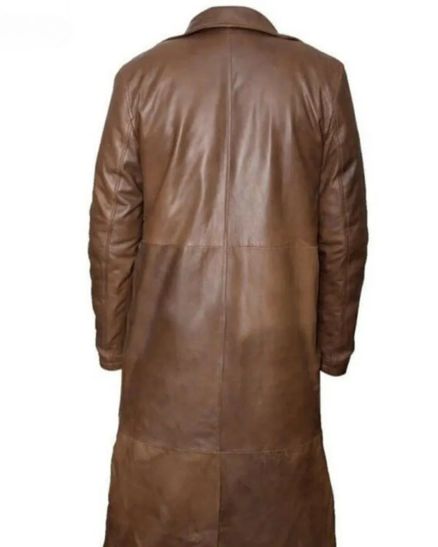 Mens Leather Trench Coat Full Length