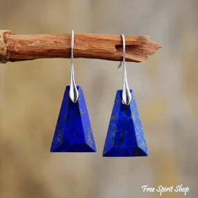 Natural Lapis Lazuli Pyramid Earrings