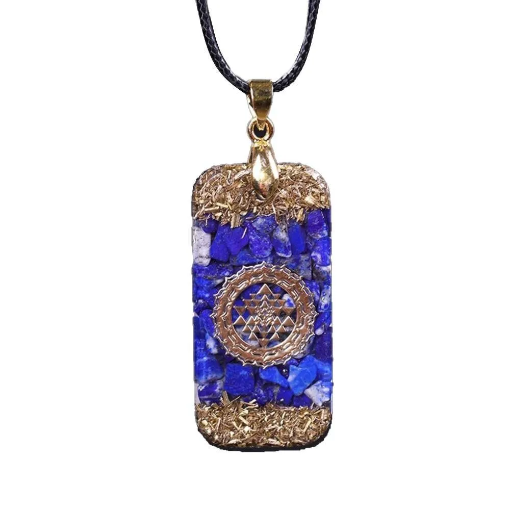 Natural Lapis Lazuli Reiki Energy Amulet Necklace