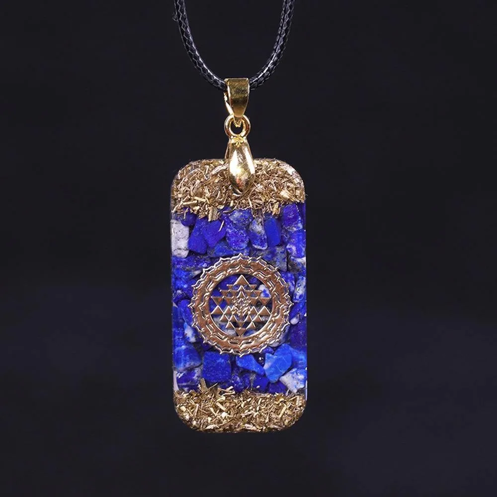 Natural Lapis Lazuli Reiki Energy Amulet Necklace