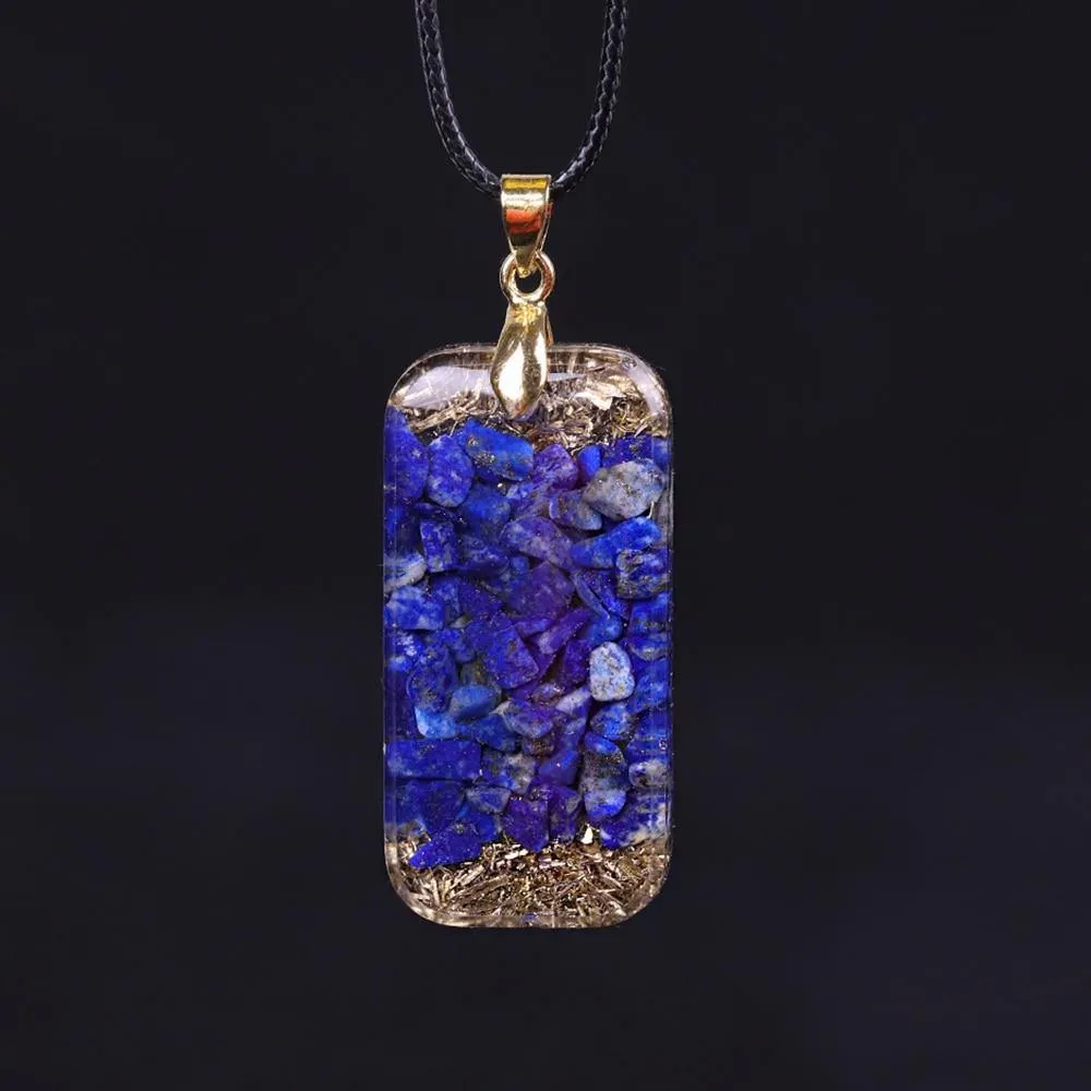 Natural Lapis Lazuli Reiki Energy Amulet Necklace