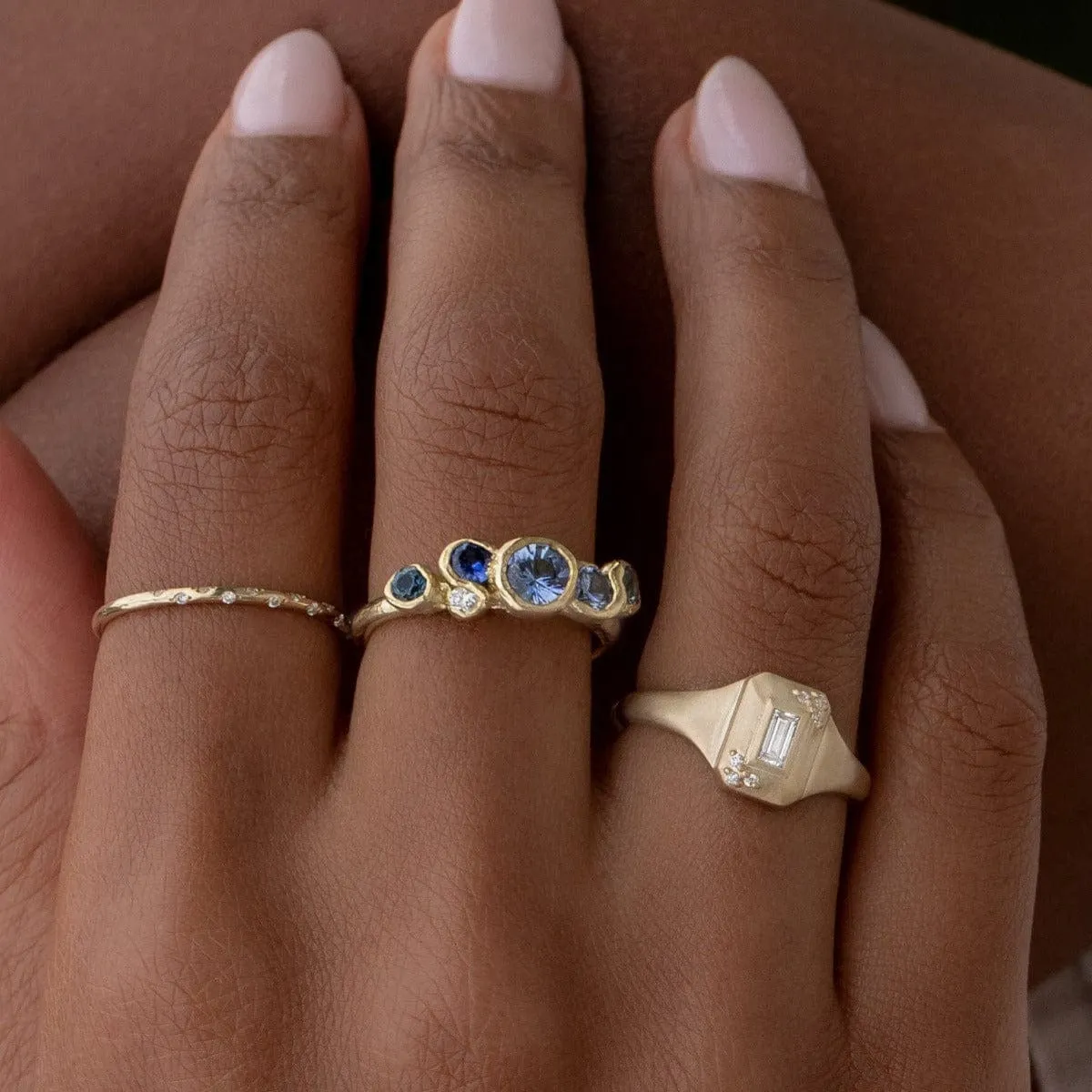 Ocean Sapphires Seaweed Ring