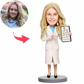 Personalized Female Ophthalmologist Bobbleheads with Engraved Text