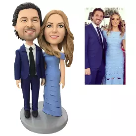 Personalized Fully Custom Bobblehead 2 Person Figures With Engraved Text