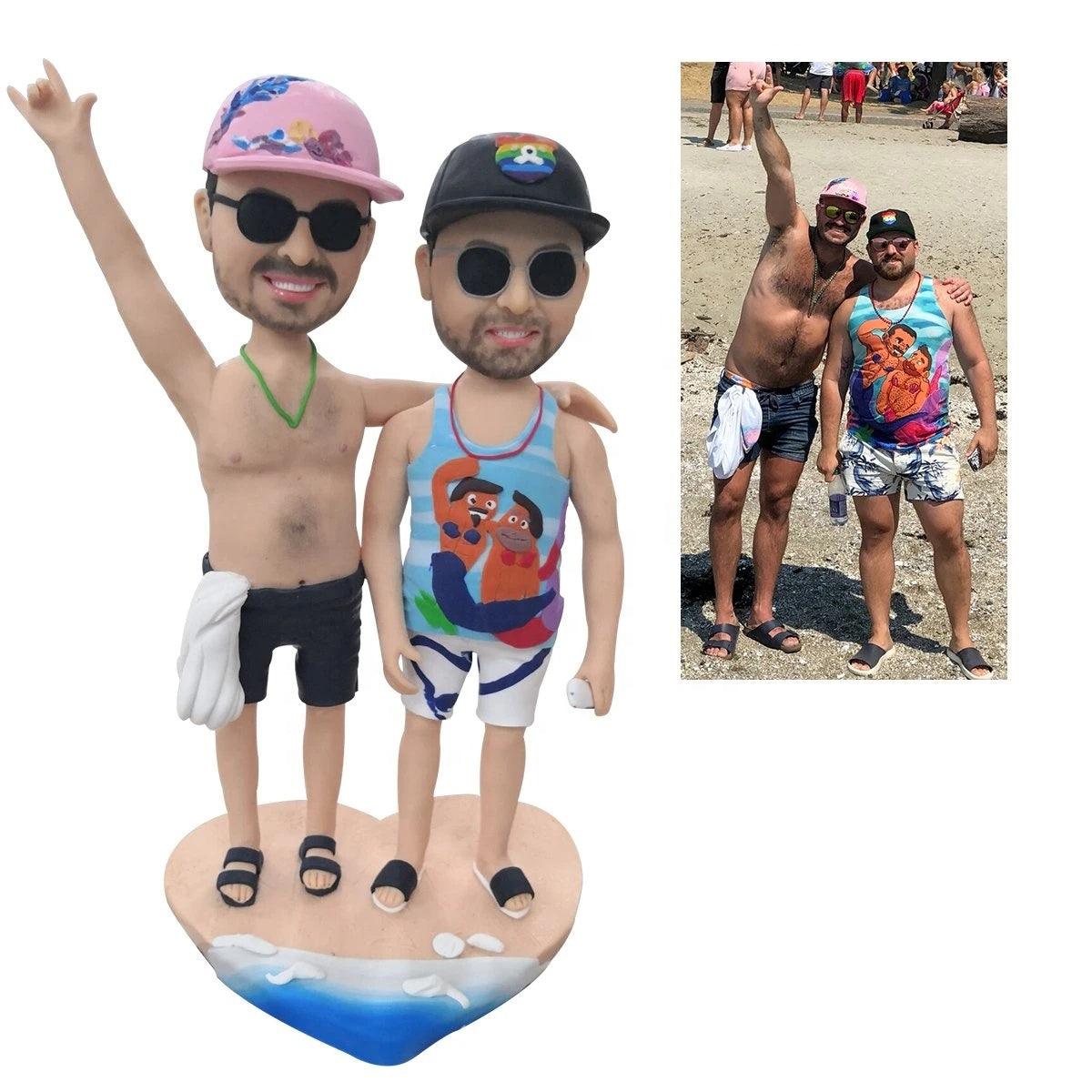 Personalized Fully Custom Bobblehead 2 Person Figures With Engraved Text