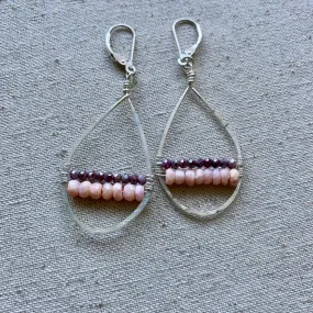 Peruvian Opal & Garnet Earrings