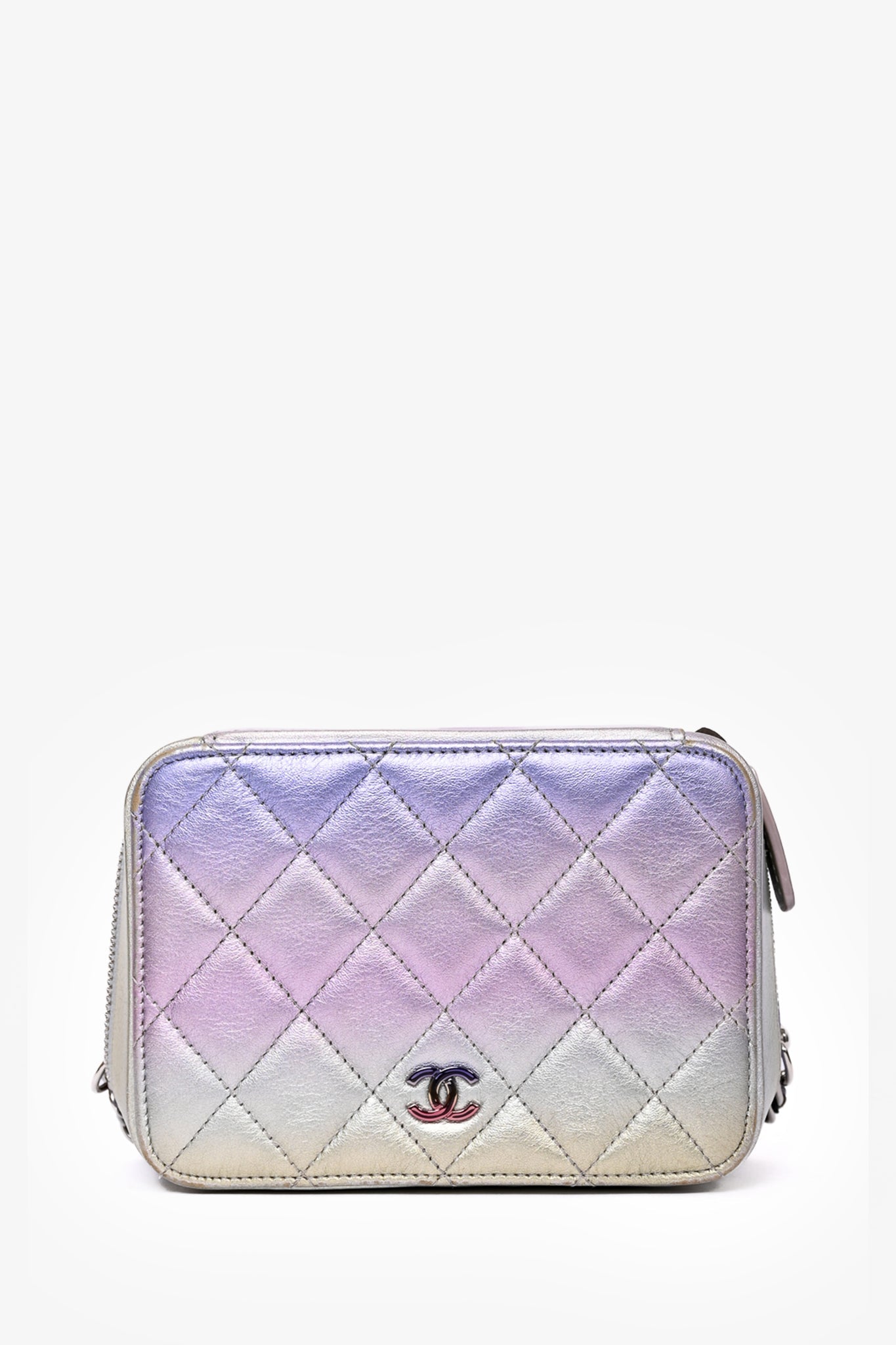 Pre-loved Chanel? 2021 Iridescent Quilted Lambskin Cube Crossbody