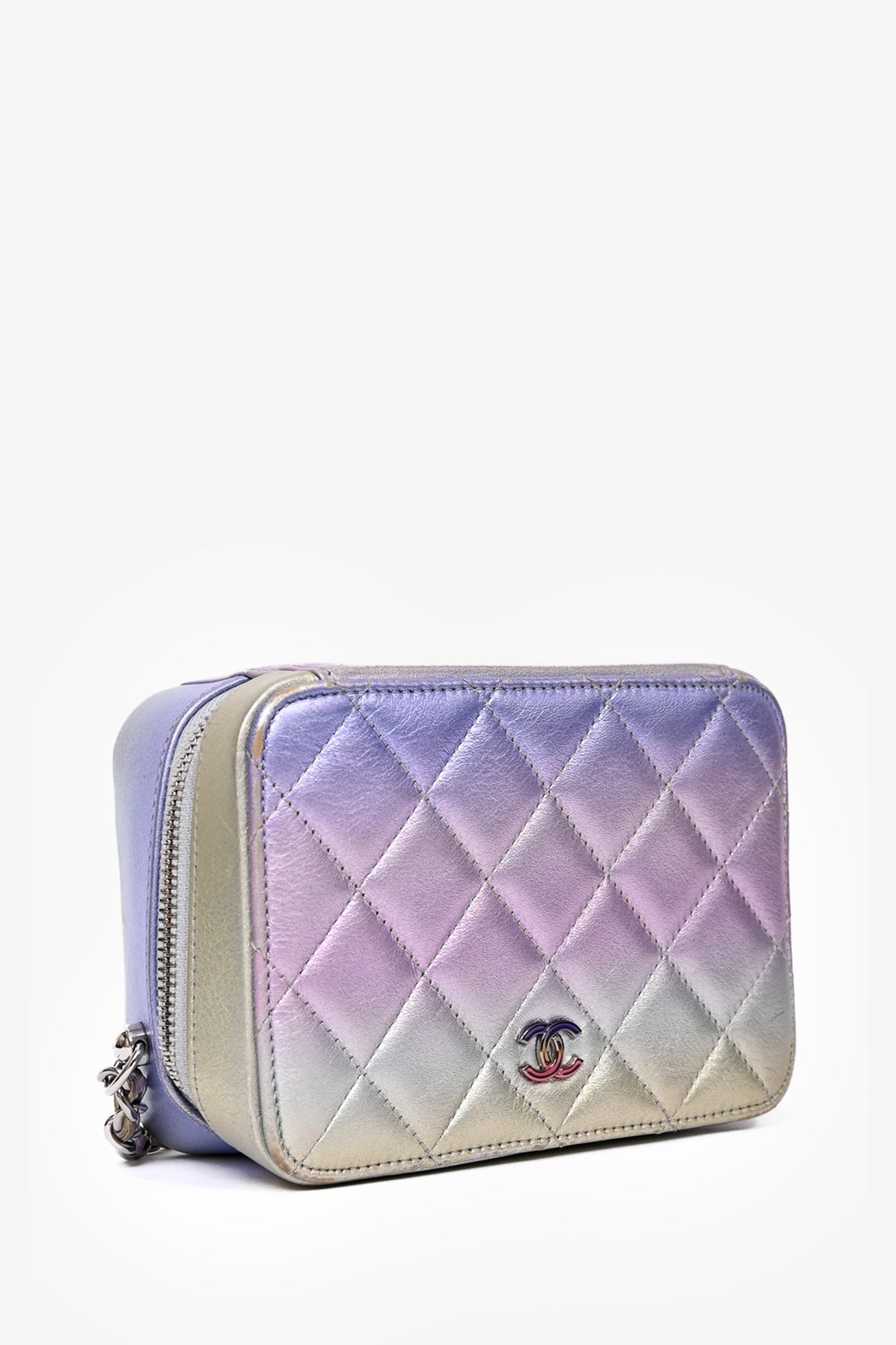 Pre-loved Chanel? 2021 Iridescent Quilted Lambskin Cube Crossbody