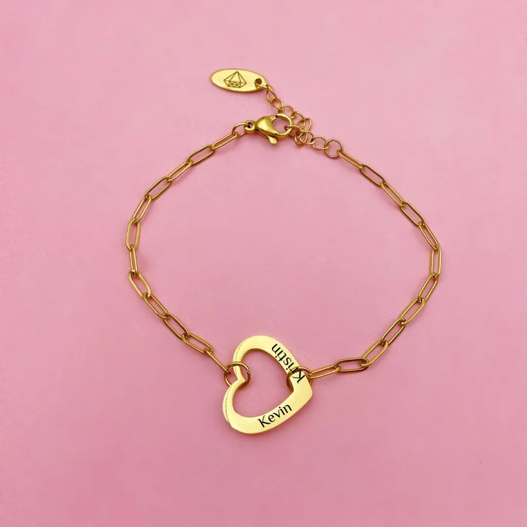 PRE-ORDER Lazer Engraved Hollow Heart Bracelet