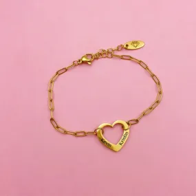 PRE-ORDER Lazer Engraved Hollow Heart Bracelet