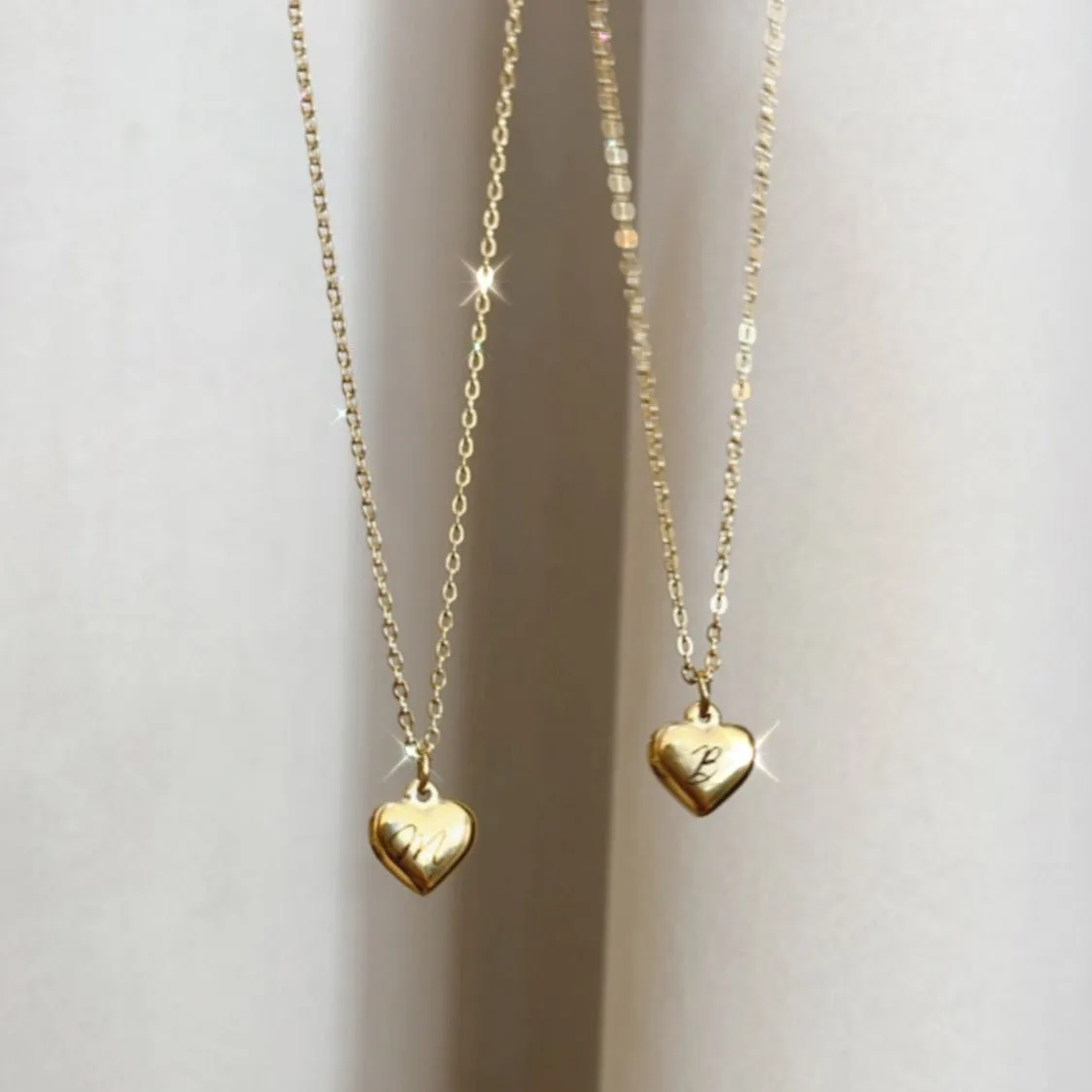 PRE-ORDER Lazer Engraved Puffy Heart Necklace