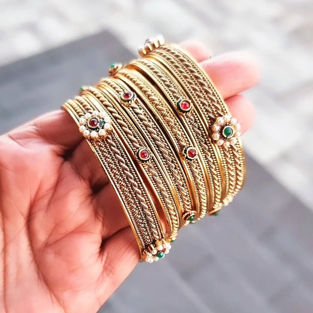 Rustic Gold Plated Bangles