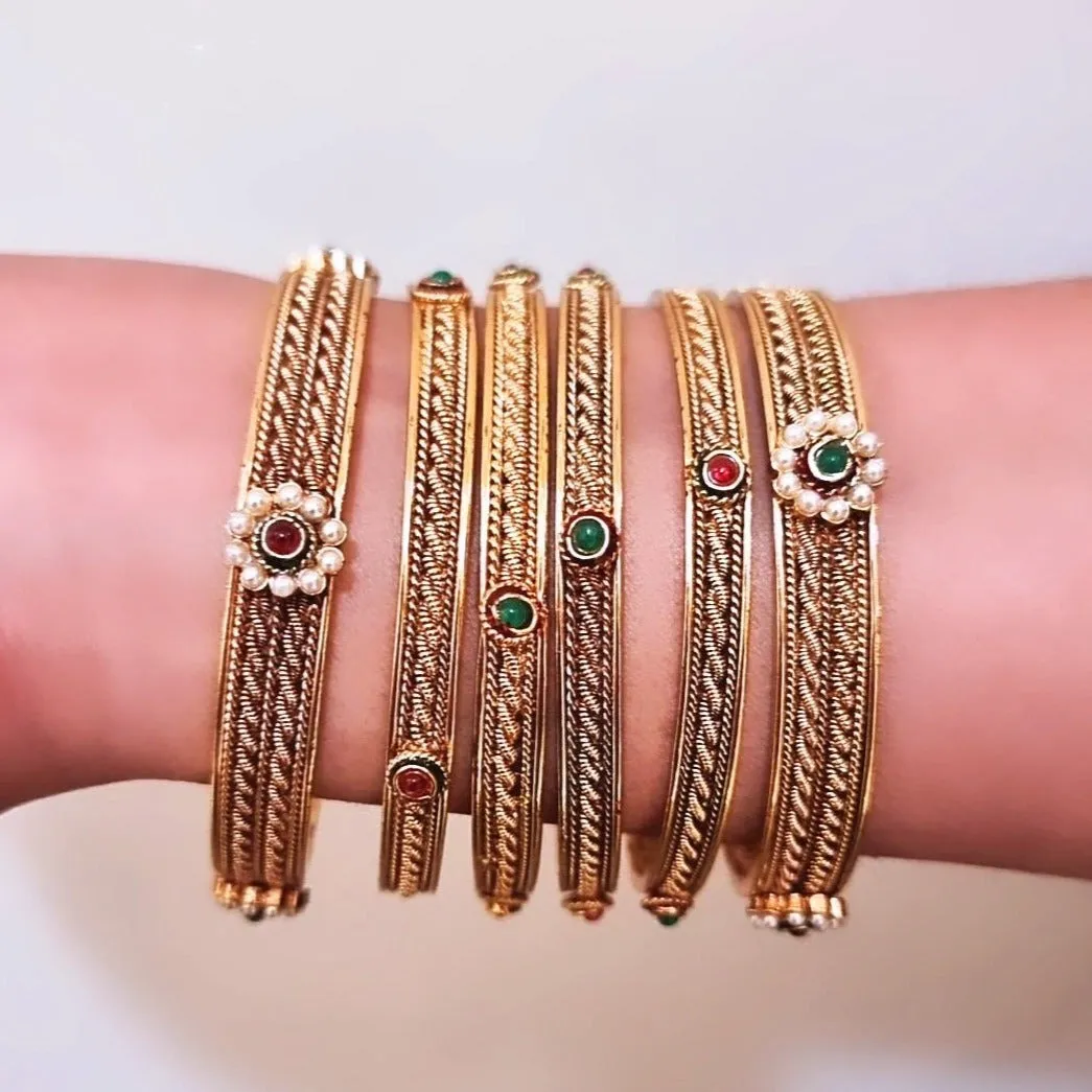 Rustic Gold Plated Bangles