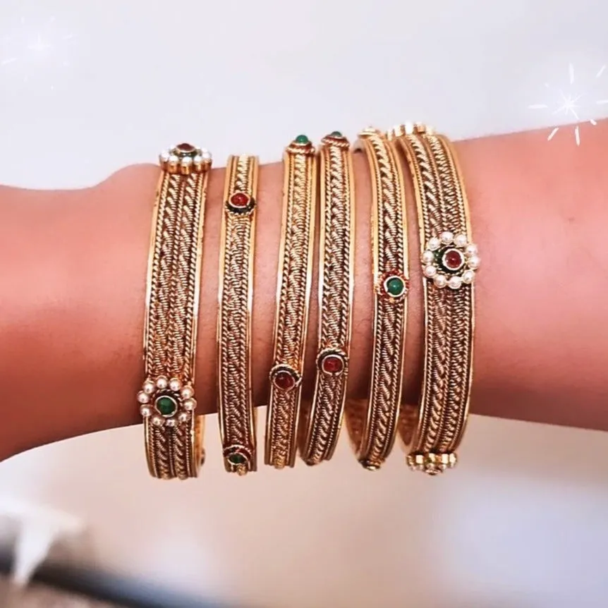 Rustic Gold Plated Bangles