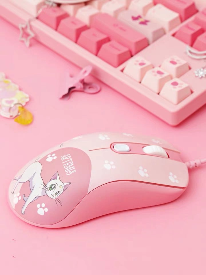 Sailor moon Luna crystal pink girly mouse