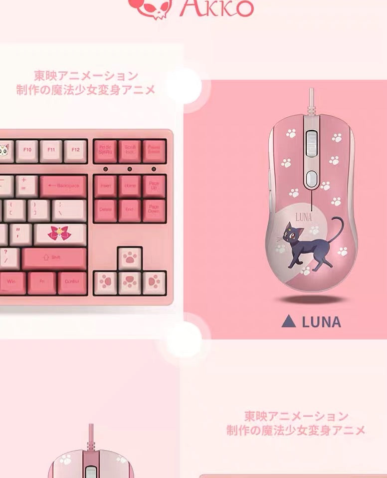 Sailor moon Luna crystal pink girly mouse