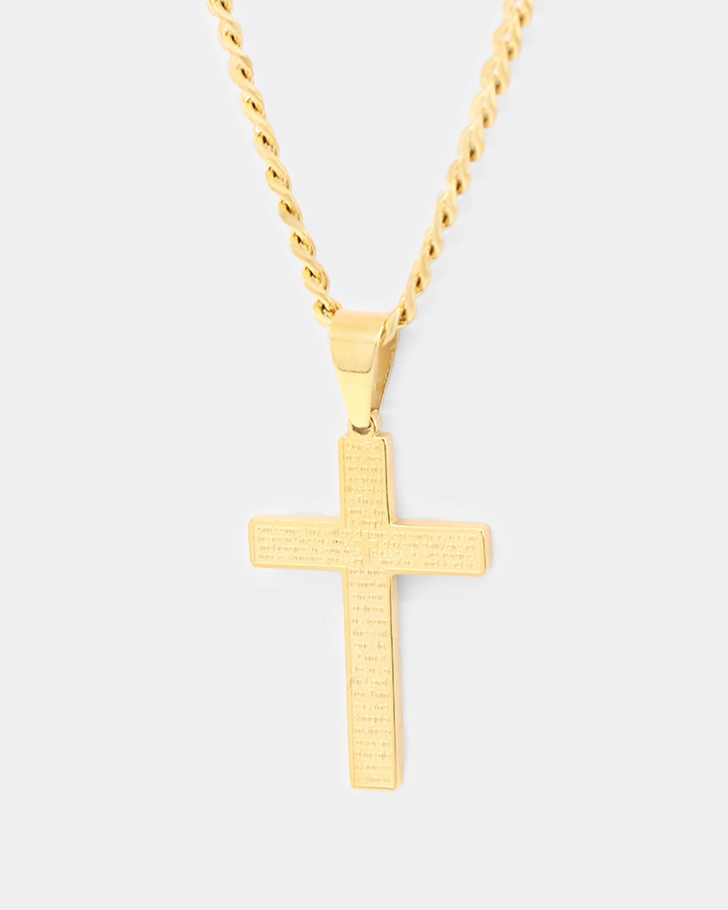 Saint Morta Textured Cross Pendant Gold