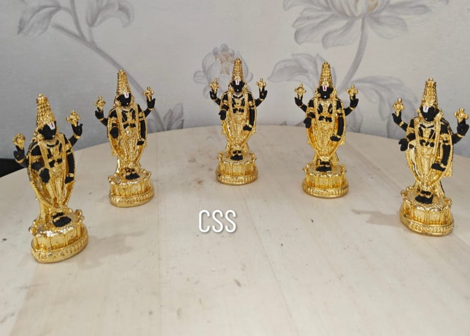 Set of 10 , Gold plated Lord Balaji Idols for Return Gifts for Puja -CZY001RGA