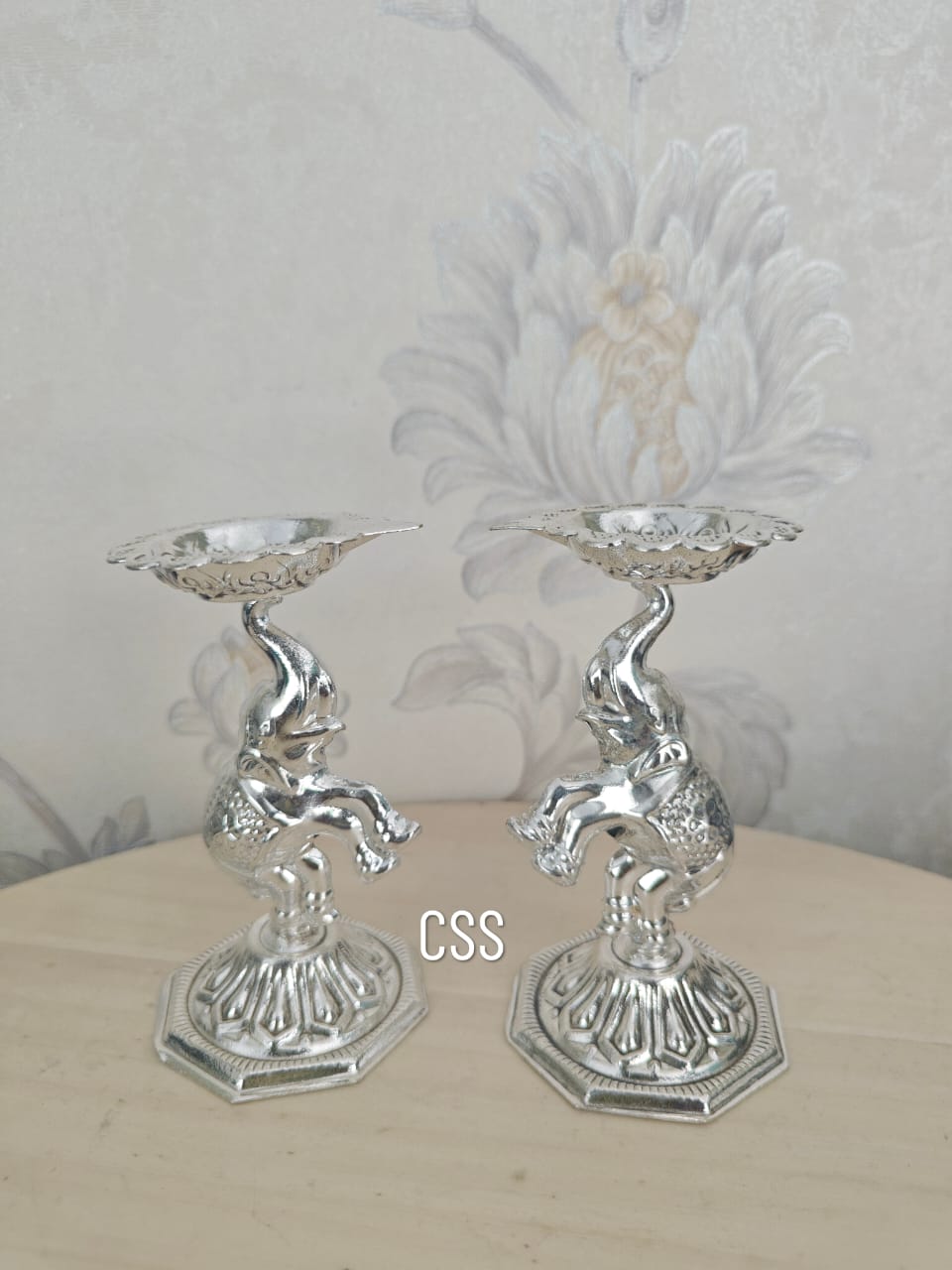 Set of 10 Pairs  , Silver plated Elephant diyas For Return Gifts-CSY001ED