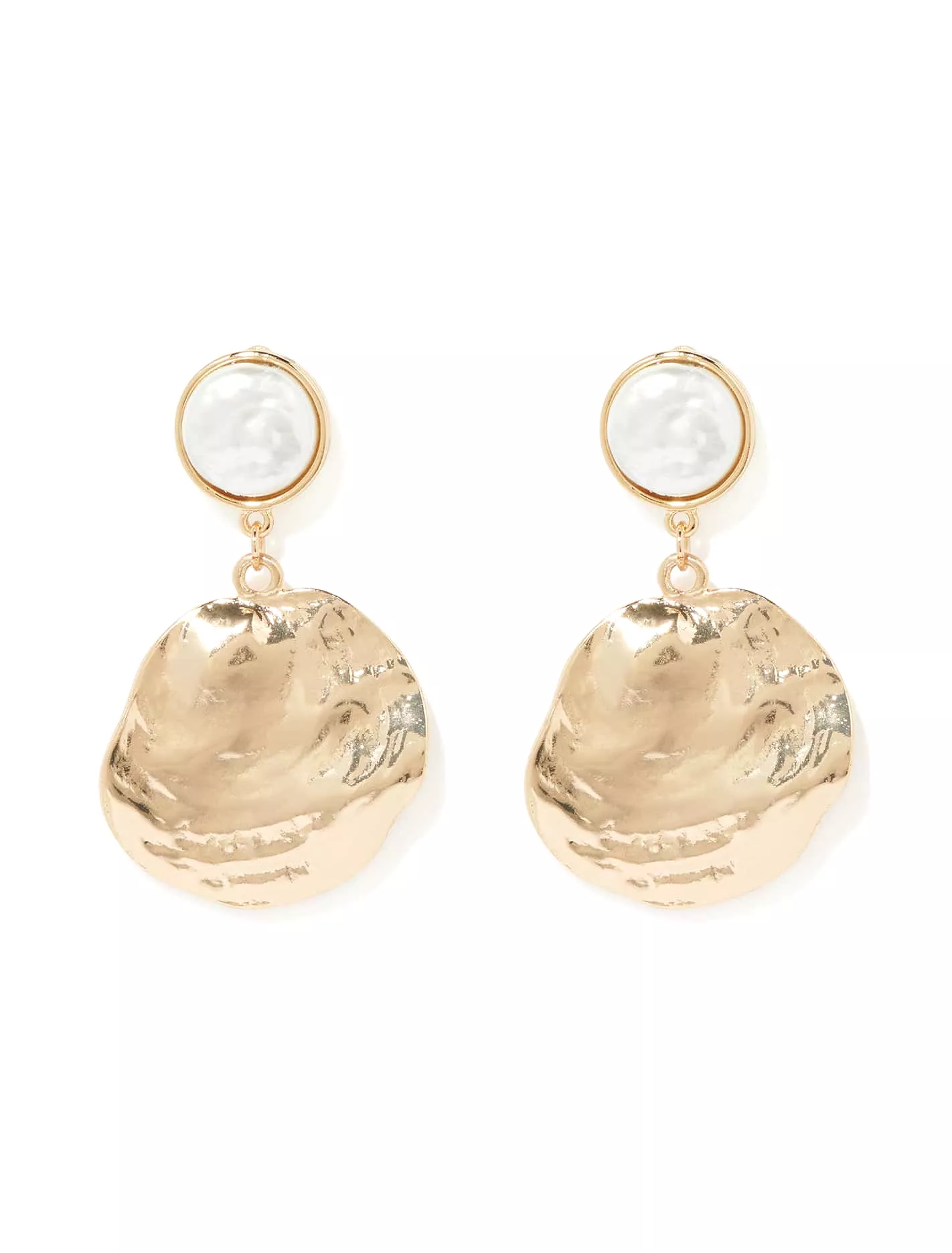 Signature Alegra Textured Pearl Disc Earrings