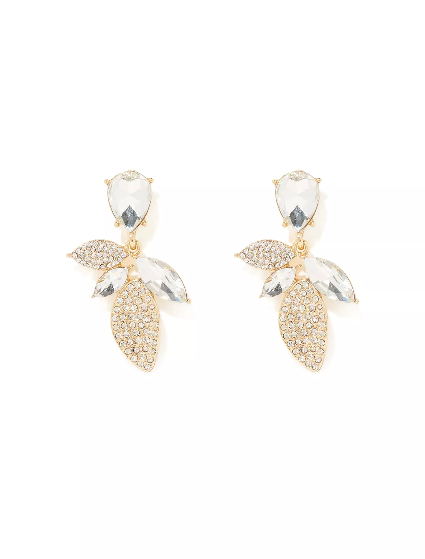 Signature Reese Glass Stone Leaf Drop Earrings