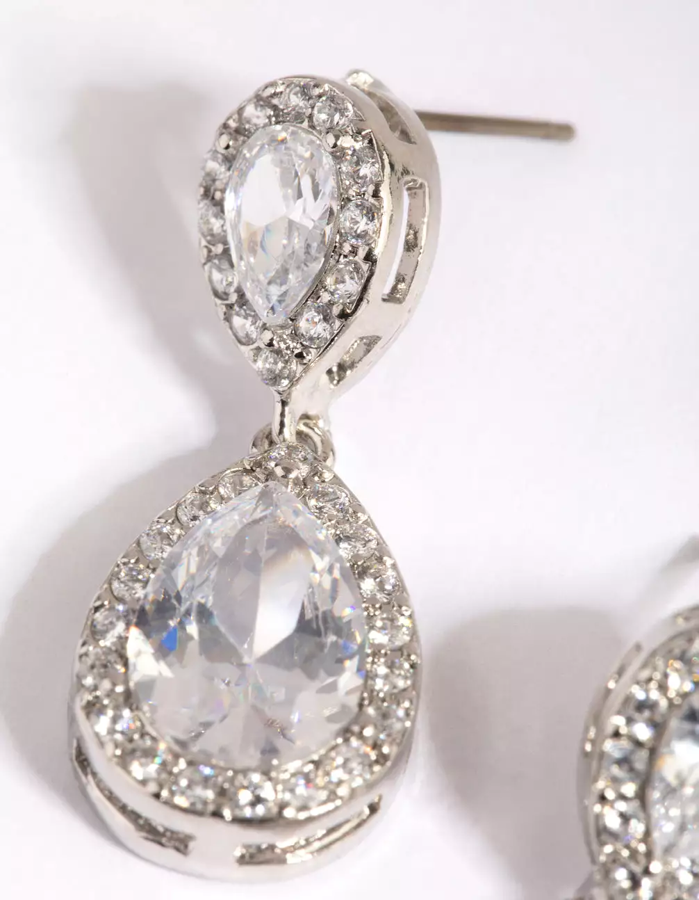 Silver Cubic Zirconia Angelina Drop Earrings