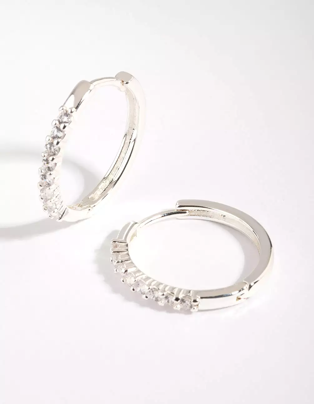 Silver Cubic Zirconia Hoop Earrings