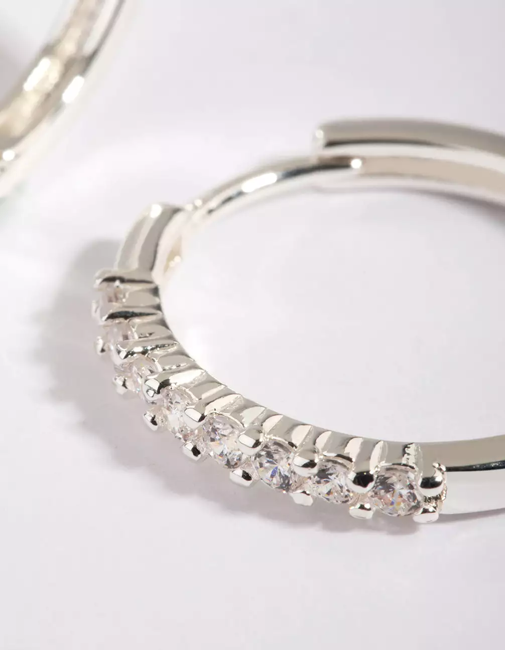 Silver Cubic Zirconia Hoop Earrings