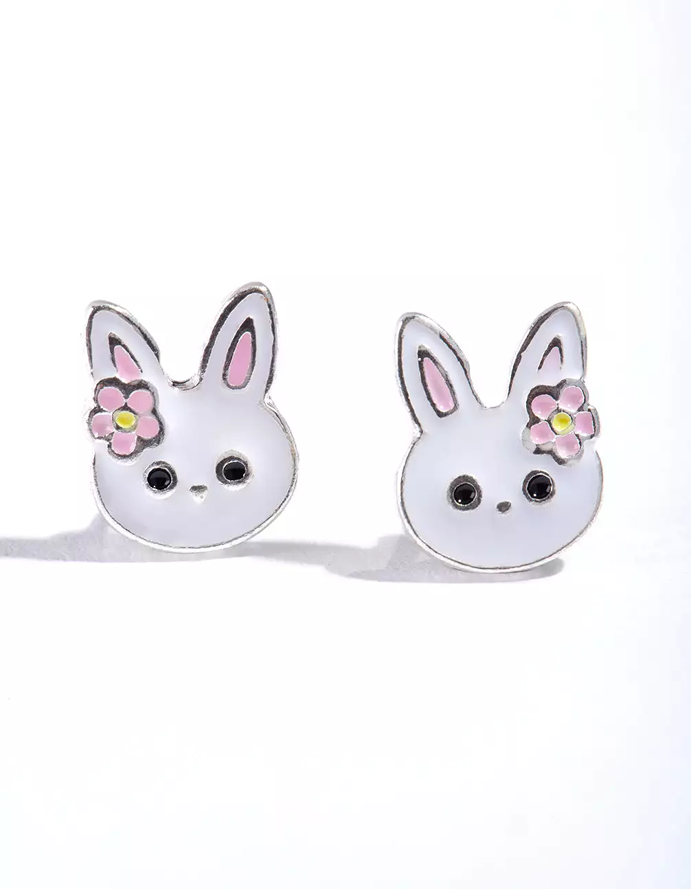 Silver Cute Bunny Stud Earrings