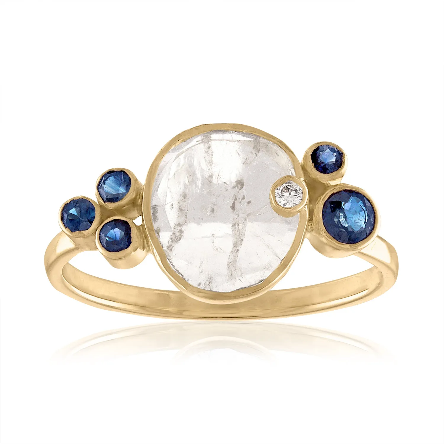 SITARA DIAMOND SLICE RING WITH SAPPHIRES