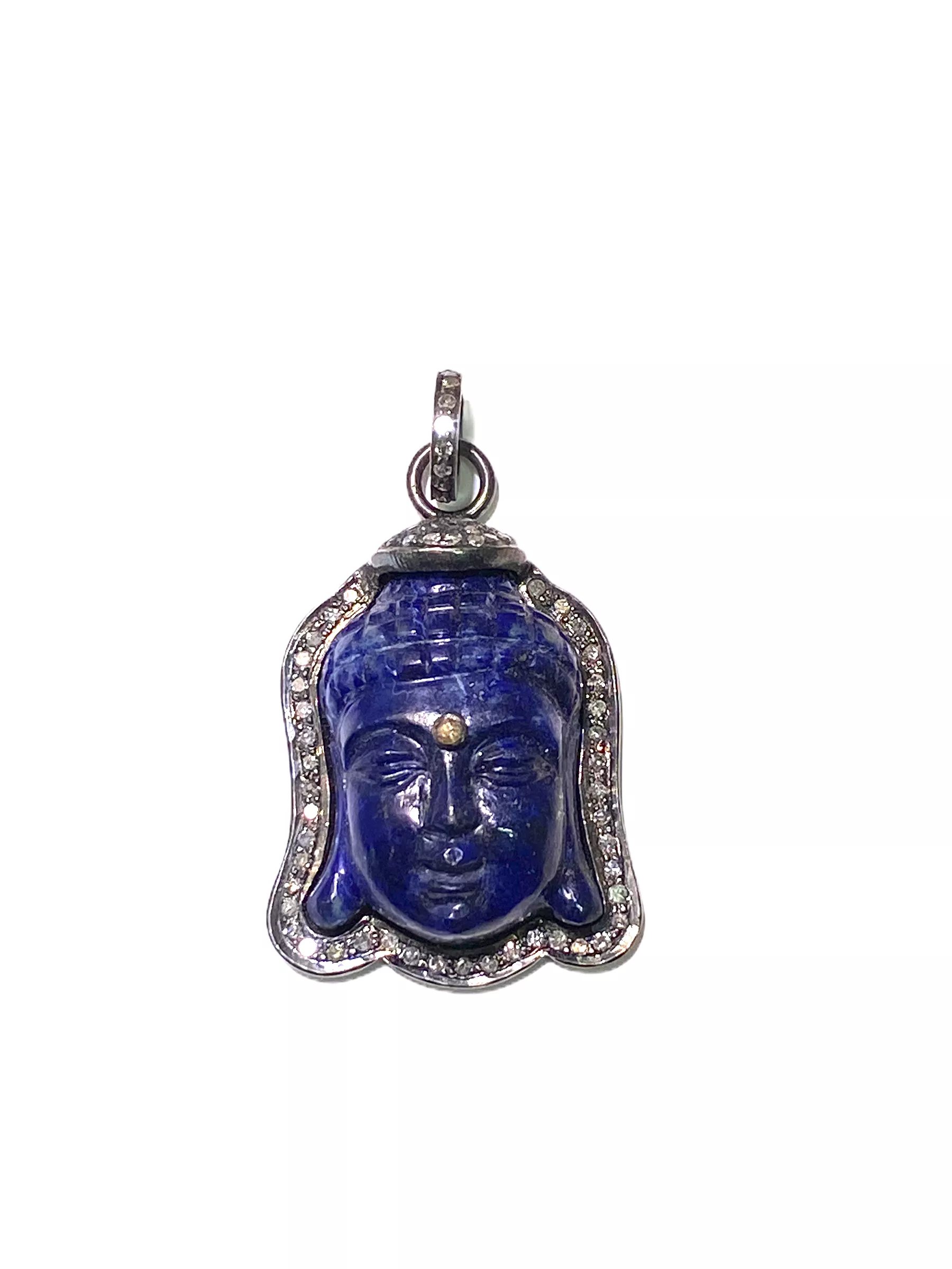 S.Row Designs Lapis and Diamond Buddha Pendant