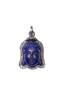 S.Row Designs Lapis and Diamond Buddha Pendant