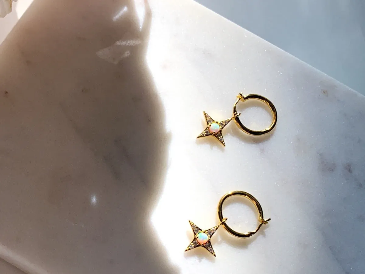 Stellar Opal Hoops