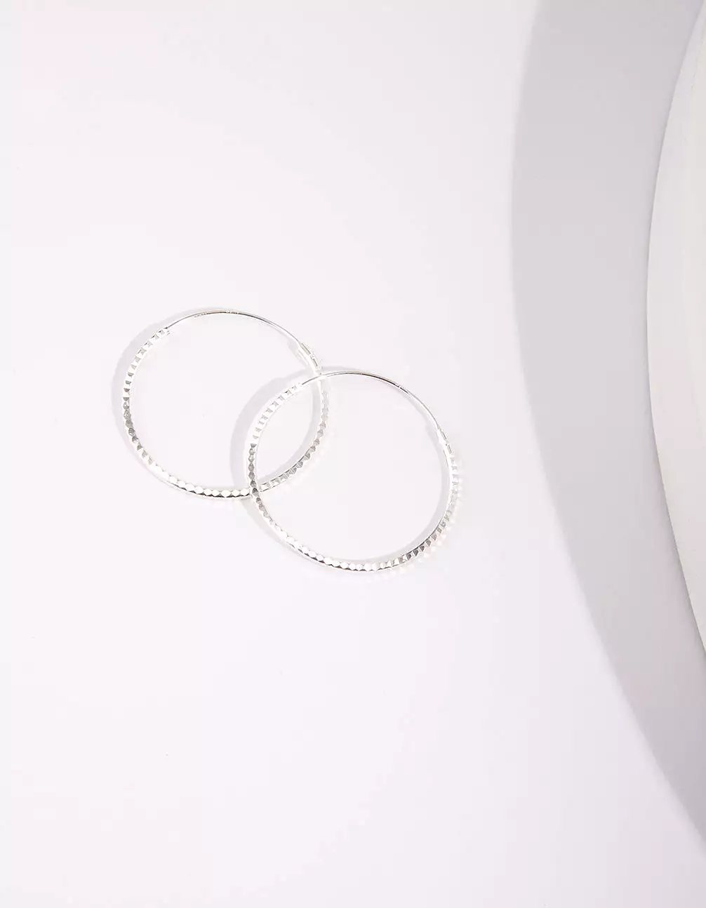 Sterling Silver 25mm Texture Hoop Earrings