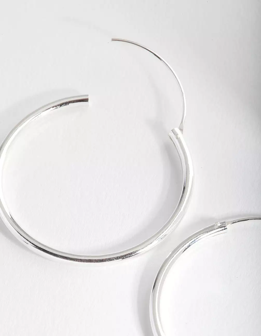 Sterling Silver 40mm Thick Hoop Earrings