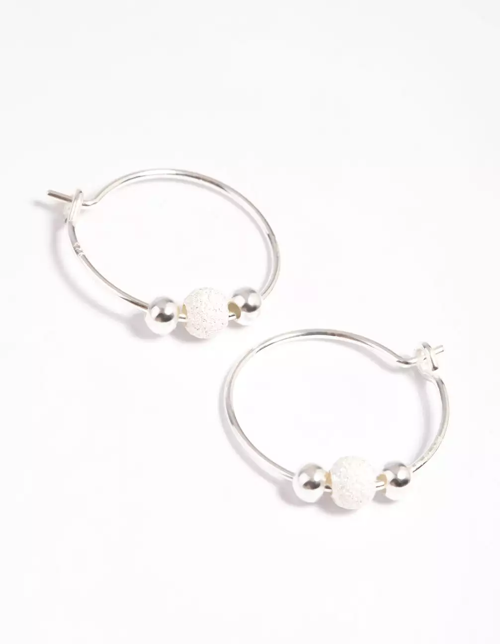 Sterling Silver Ball Hoop Earrings